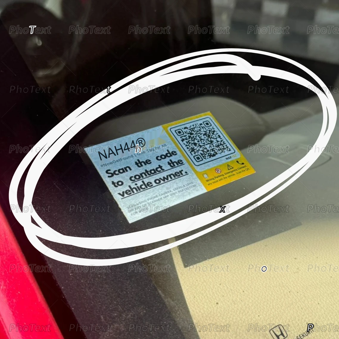 NAH44 Car & Bike Parking Tag